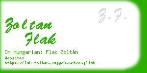 zoltan flak business card